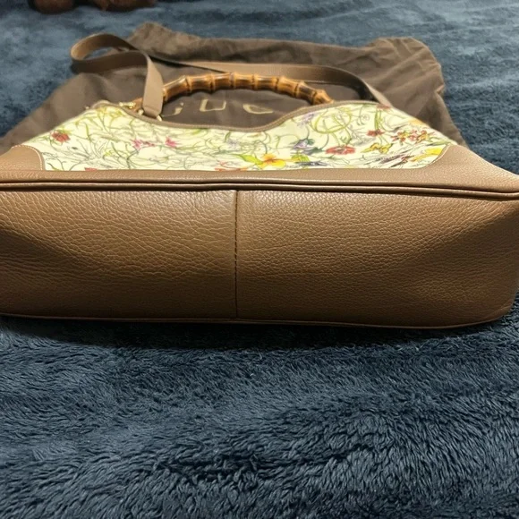Gucci White Bamboo Flora Diana Canvas Satchel Multiple colors - Picture 2 of 12